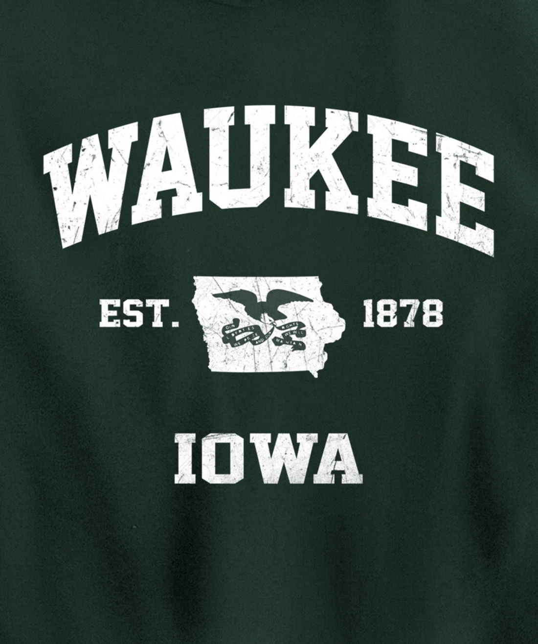 Waukee Iowa IA vintage State Athletic style Pullover Hoodie
