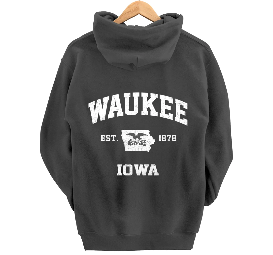 Waukee Iowa IA vintage State Athletic style Pullover Hoodie