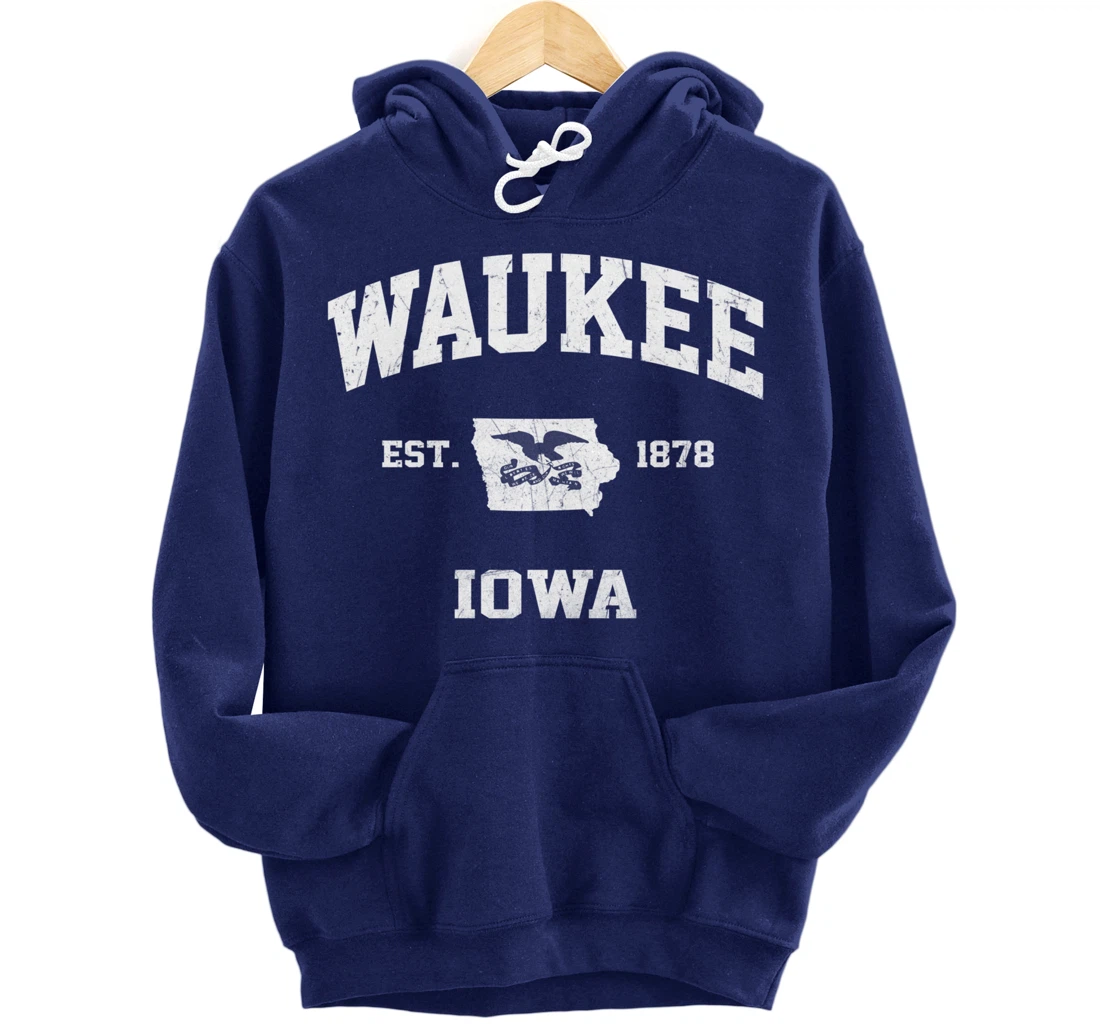 Waukee Iowa IA vintage State Athletic style Pullover Hoodie