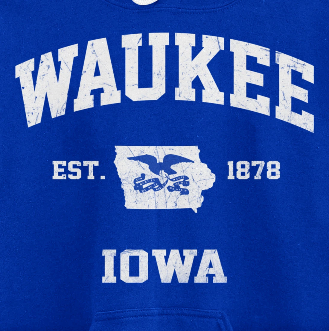 Waukee Iowa IA vintage State Athletic style Pullover Hoodie