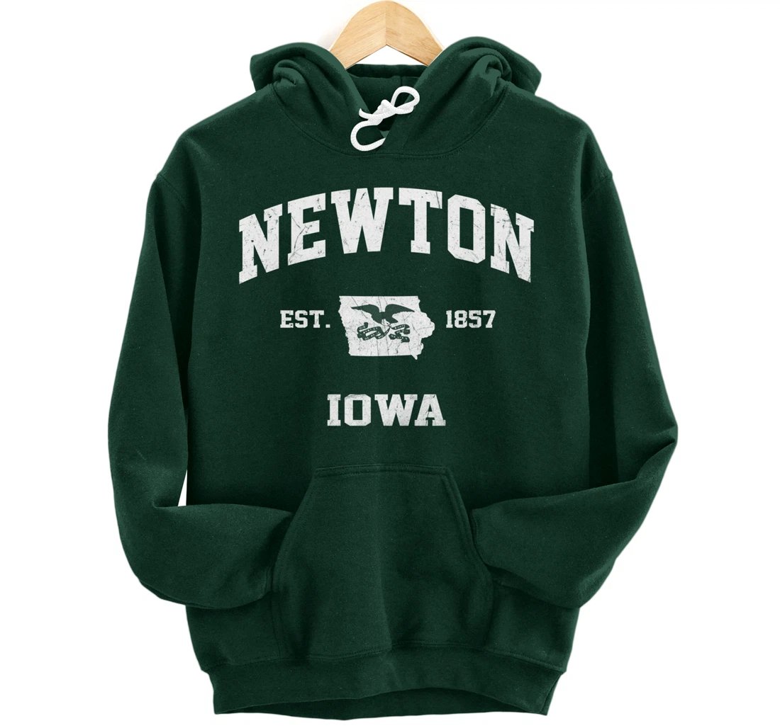 Newton Iowa IA vintage State Athletic style Pullover Hoodie
