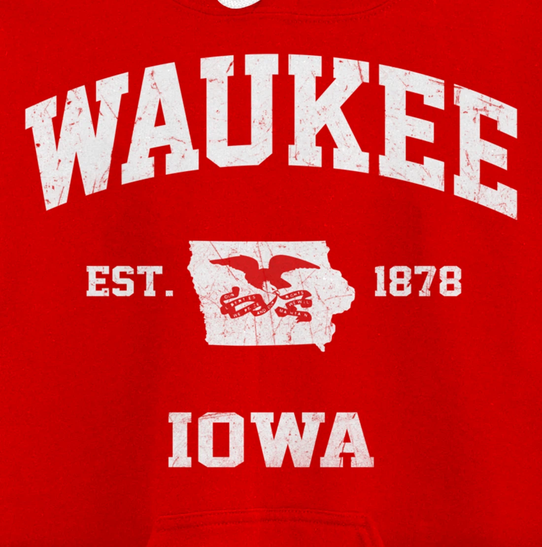 Waukee Iowa IA vintage State Athletic style Pullover Hoodie