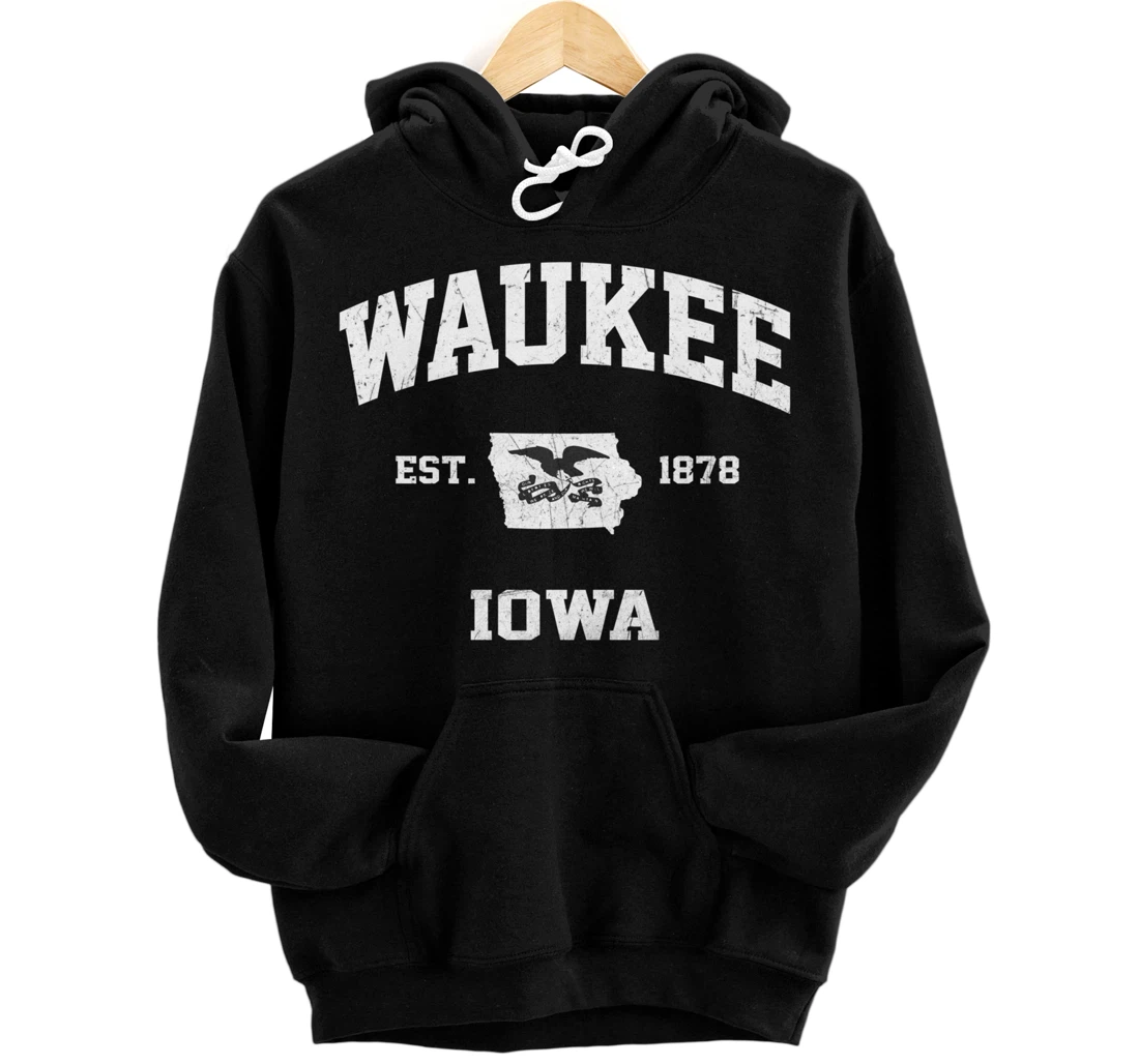 Waukee Iowa IA vintage State Athletic style Pullover Hoodie