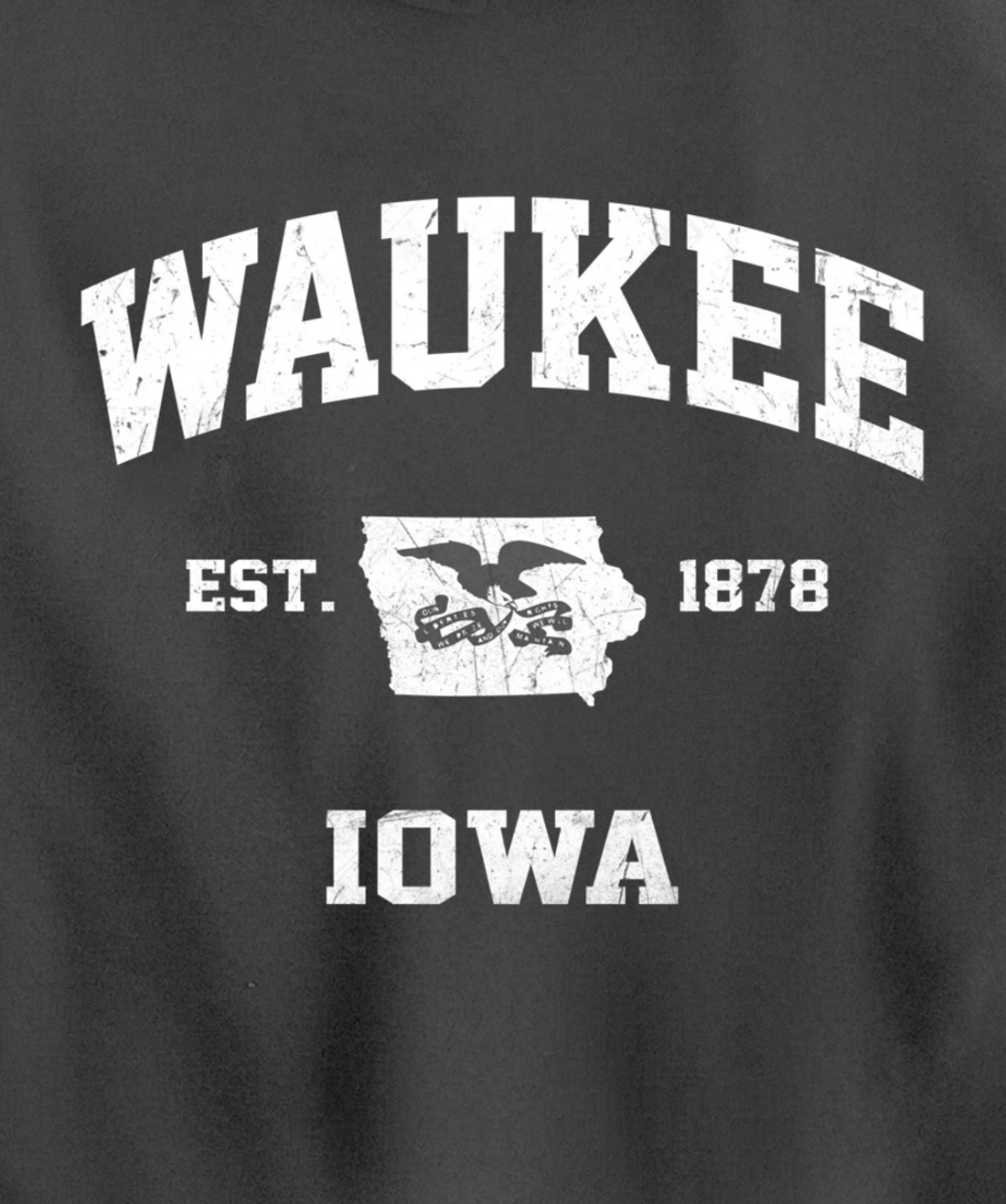 Waukee Iowa IA vintage State Athletic style Pullover Hoodie