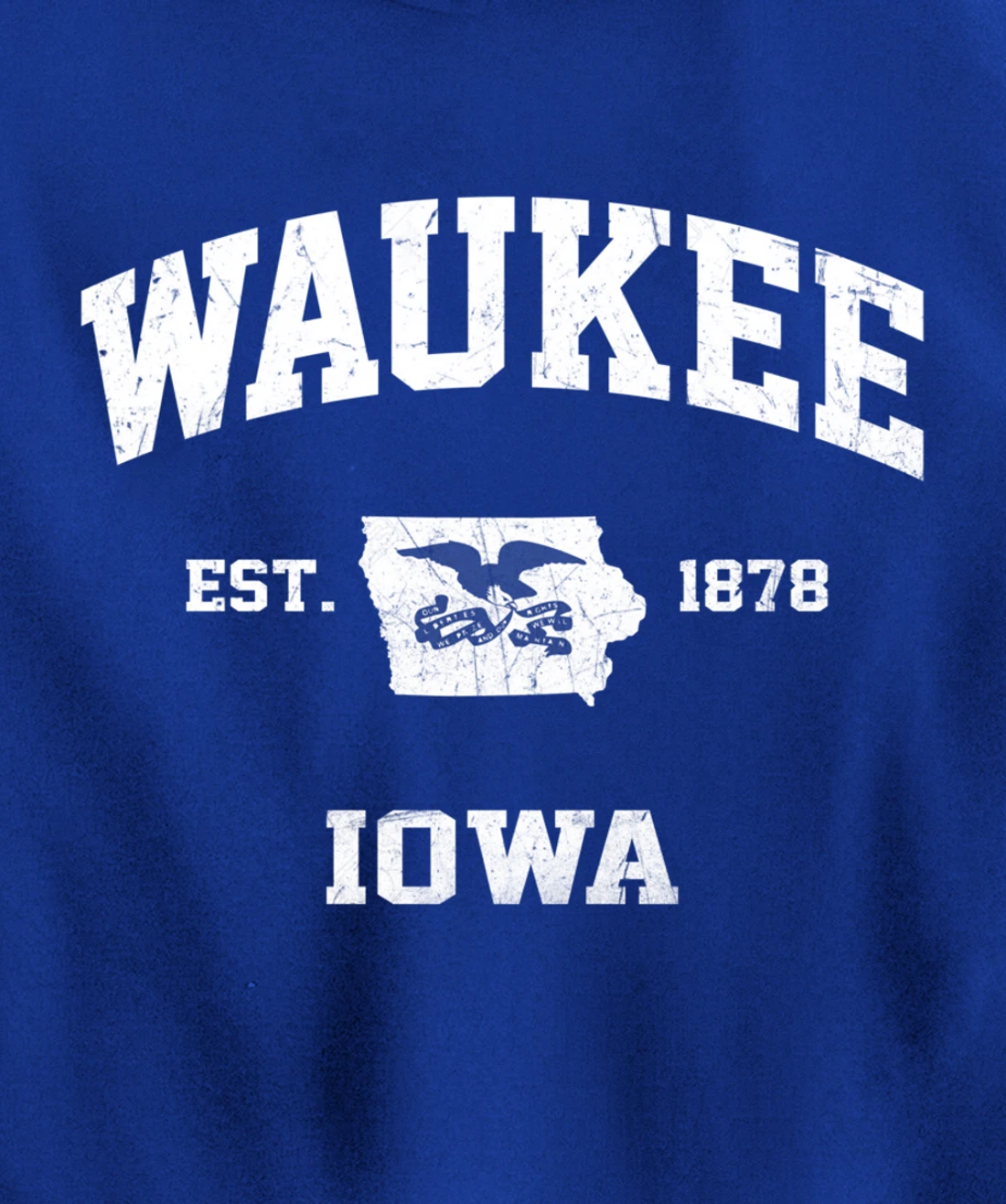 Waukee Iowa IA vintage State Athletic style Pullover Hoodie