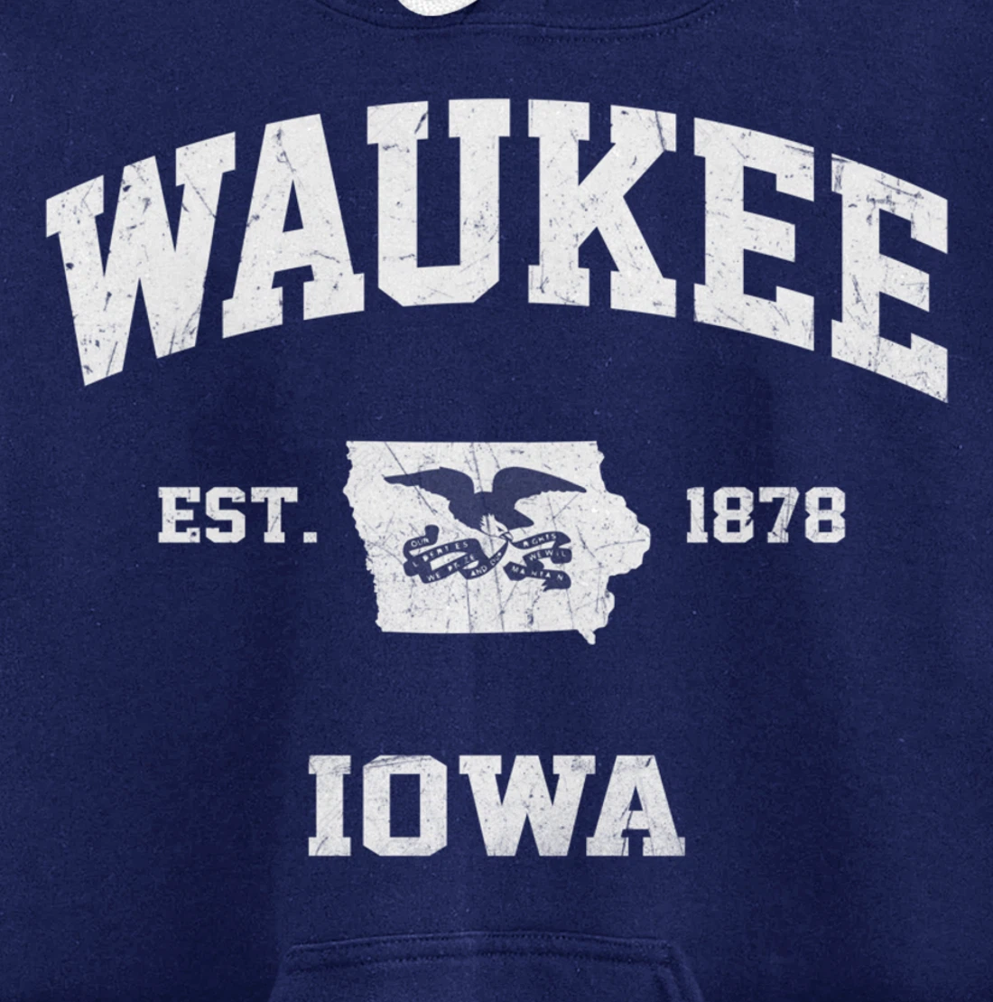 Waukee Iowa IA vintage State Athletic style Pullover Hoodie