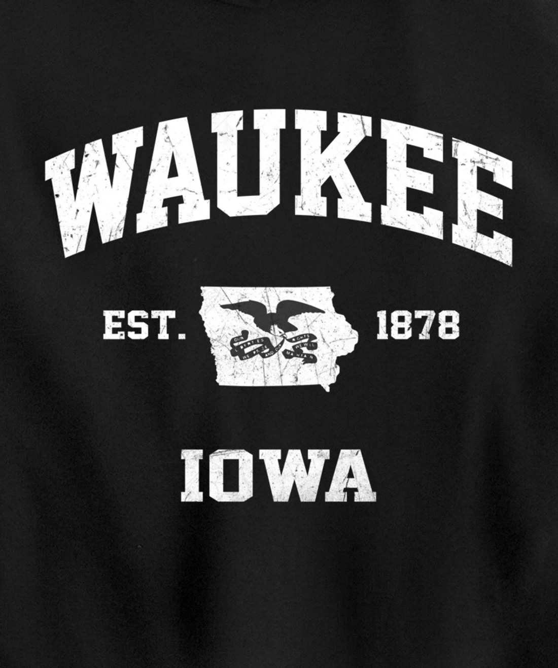 Waukee Iowa IA vintage State Athletic style Pullover Hoodie