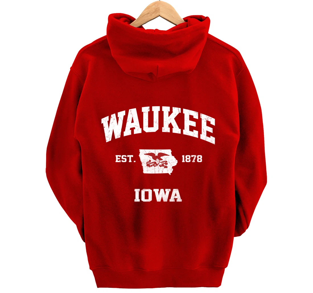 Waukee Iowa IA vintage State Athletic style Pullover Hoodie