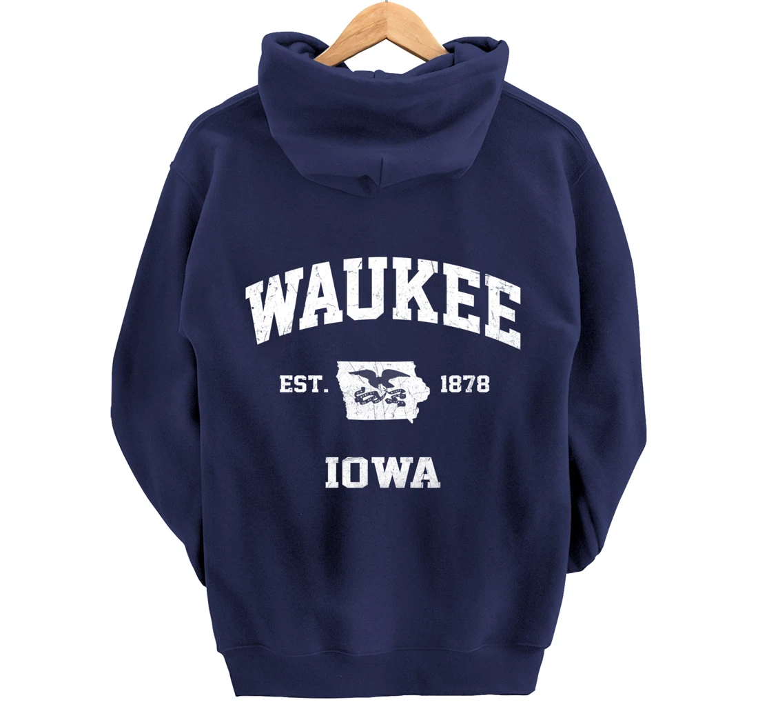 Waukee Iowa IA vintage State Athletic style Pullover Hoodie