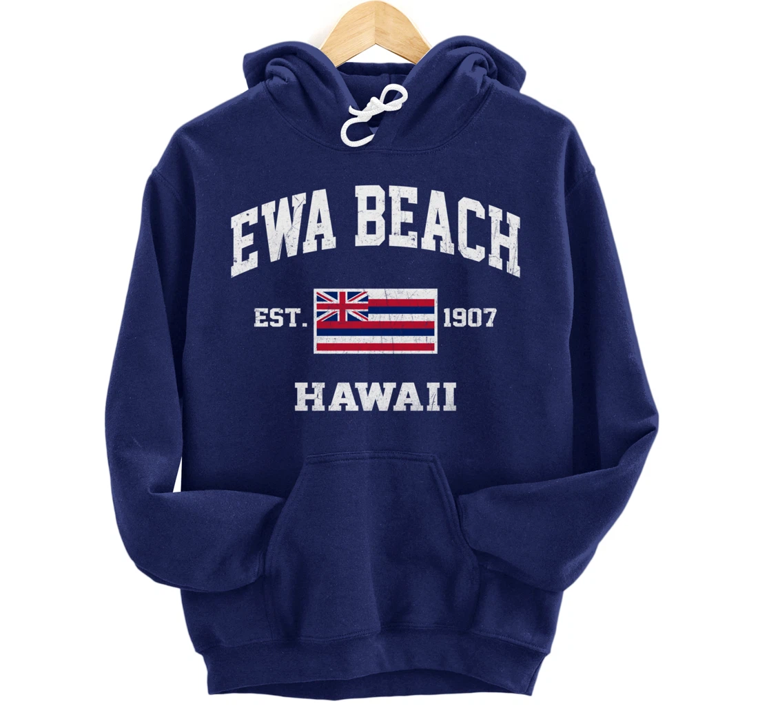 Ewa Beach Hawaii HI vintage State Athletic style Pullover Hoodie