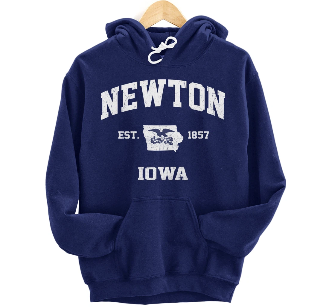 Newton Iowa IA vintage State Athletic style Pullover Hoodie