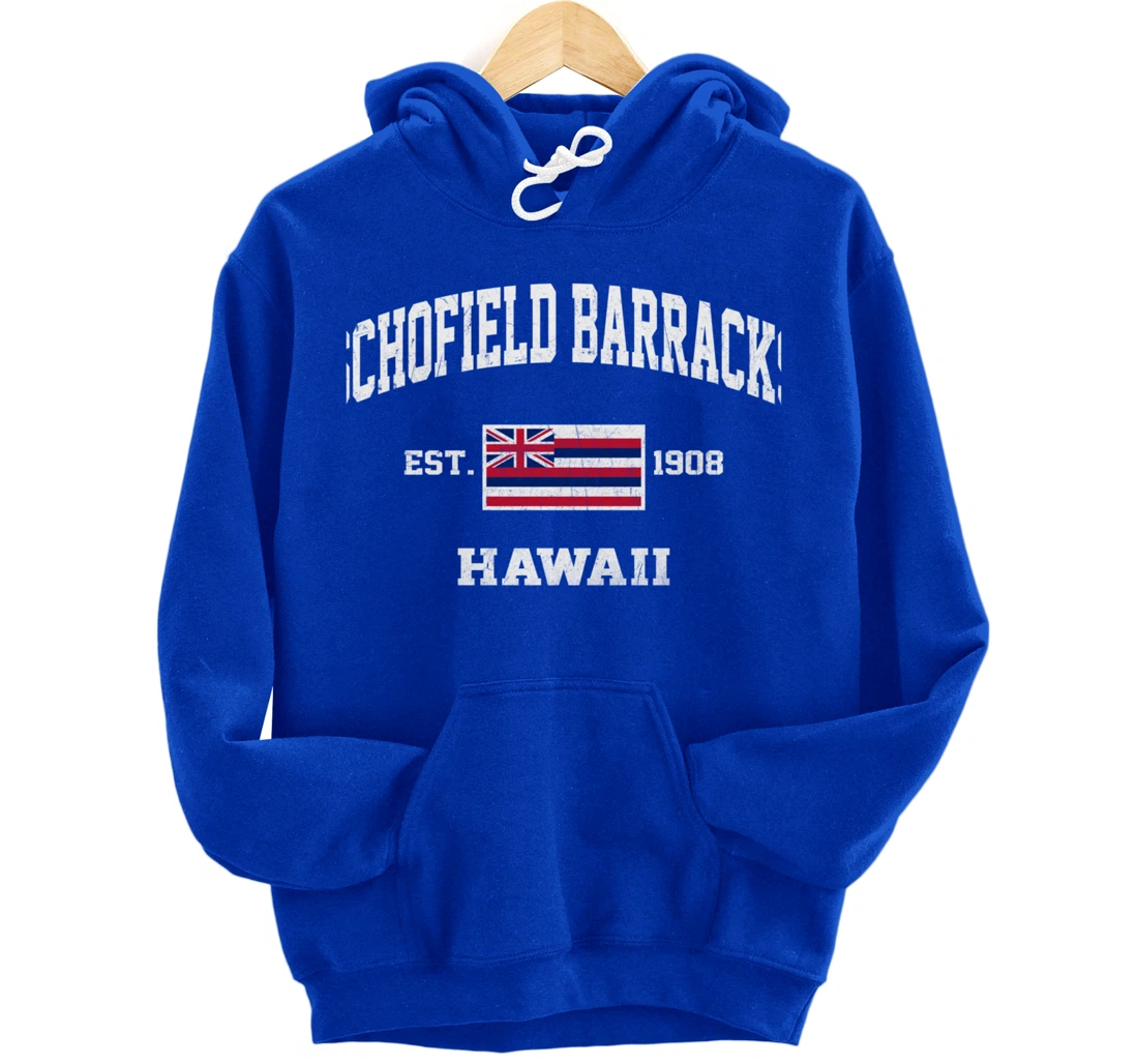 Schofield Barracks Hawaii HI vintage State Athletic style Pullover Hoodie