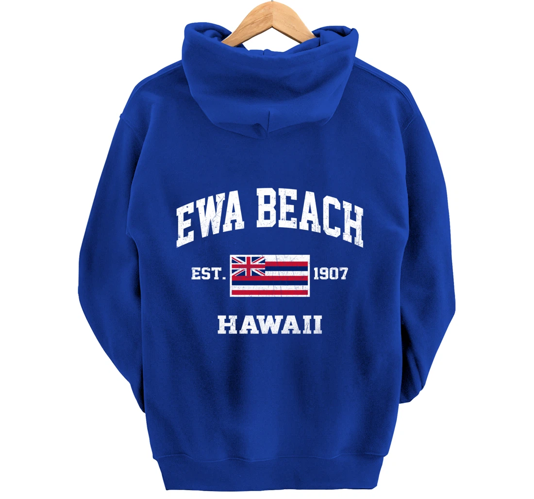 Ewa Beach Hawaii HI vintage State Athletic style Pullover Hoodie