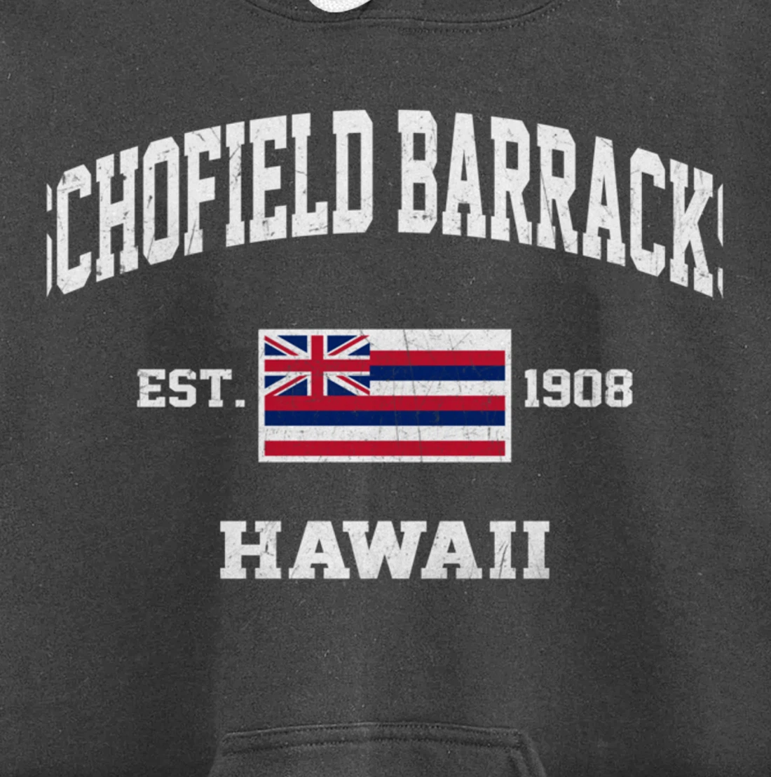 Schofield Barracks Hawaii HI vintage State Athletic style Pullover Hoodie
