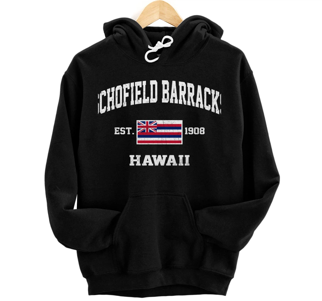 Schofield Barracks Hawaii HI vintage State Athletic style Pullover Hoodie
