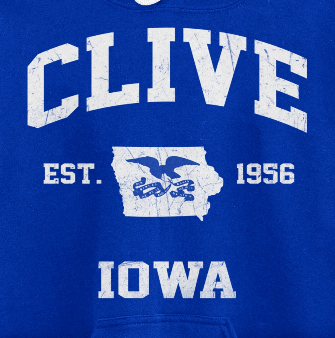 Clive Iowa IA vintage State Athletic style Pullover Hoodie