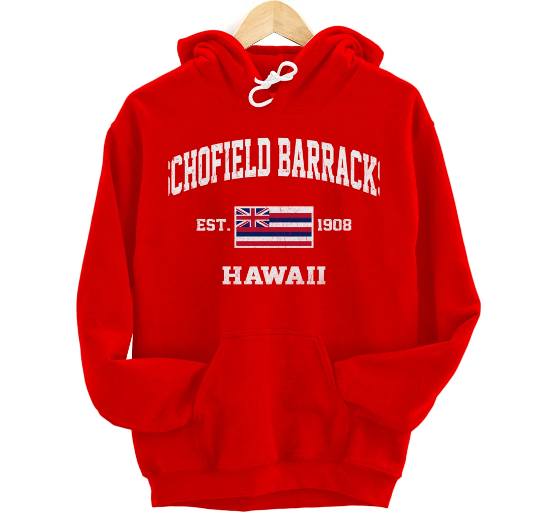 Schofield Barracks Hawaii HI vintage State Athletic style Pullover Hoodie
