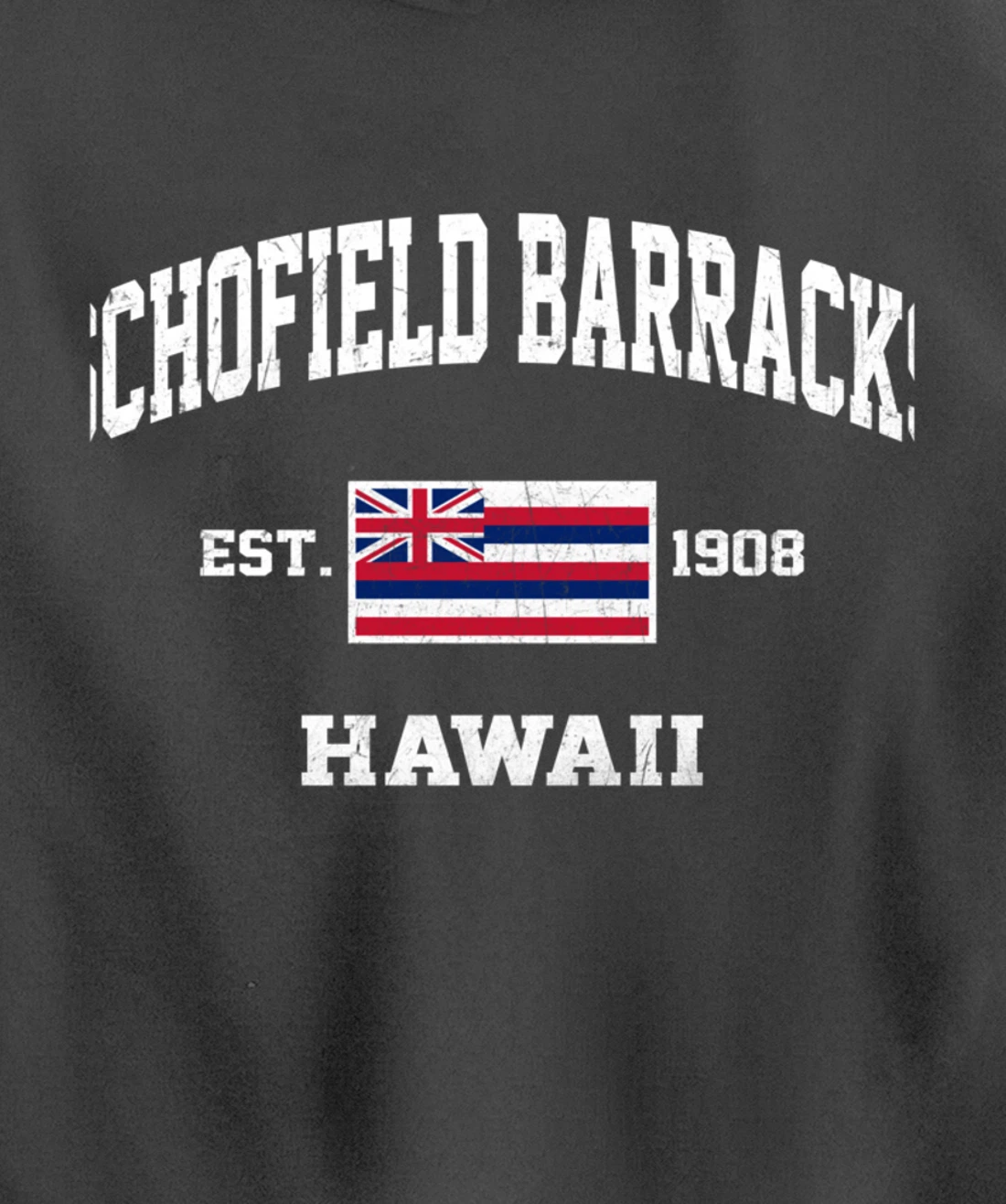 Schofield Barracks Hawaii HI vintage State Athletic style Pullover Hoodie