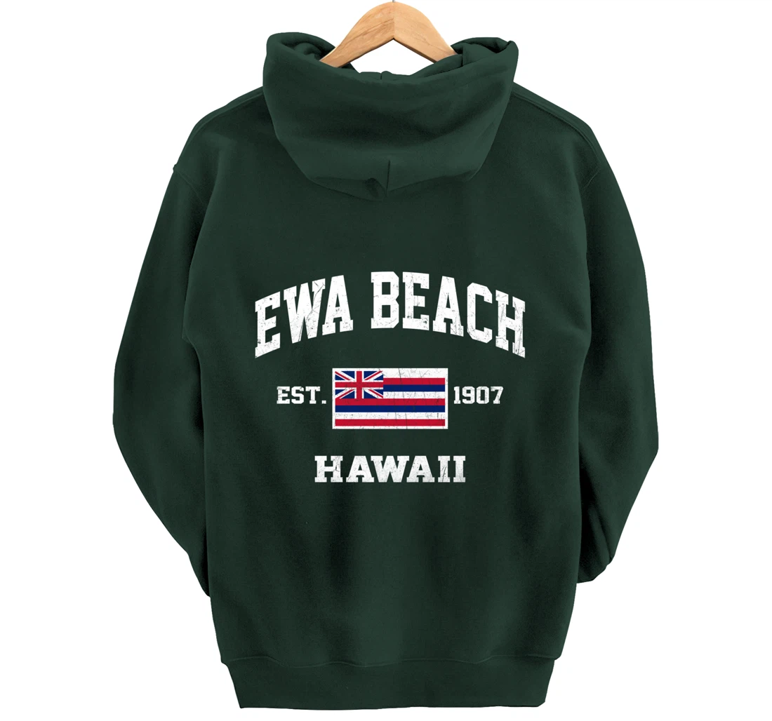 Ewa Beach Hawaii HI vintage State Athletic style Pullover Hoodie