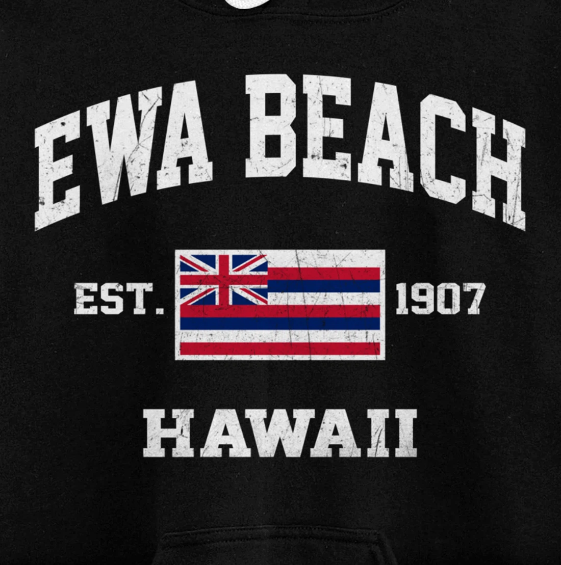 Ewa Beach Hawaii HI vintage State Athletic style Pullover Hoodie