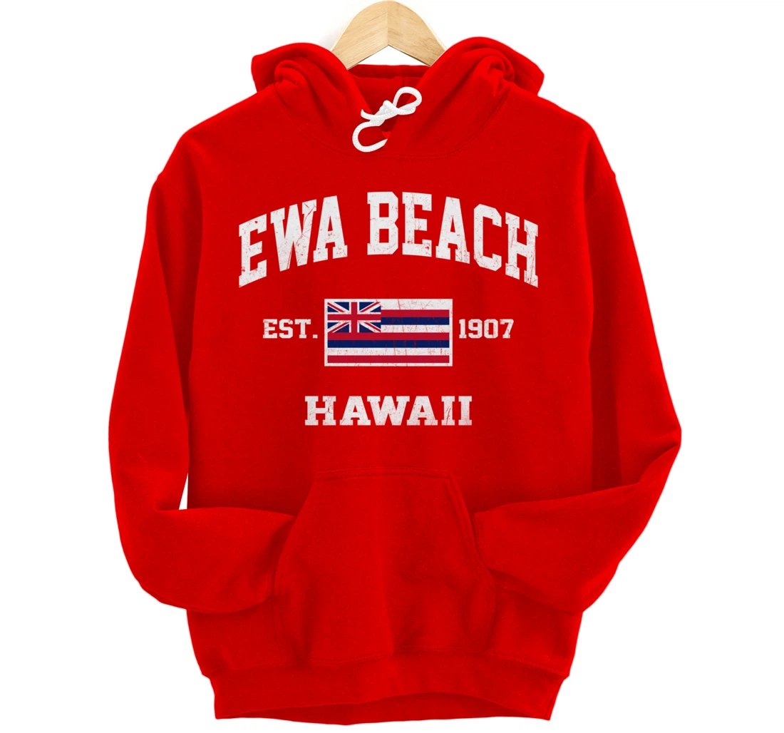 Ewa Beach Hawaii HI vintage State Athletic style Pullover Hoodie