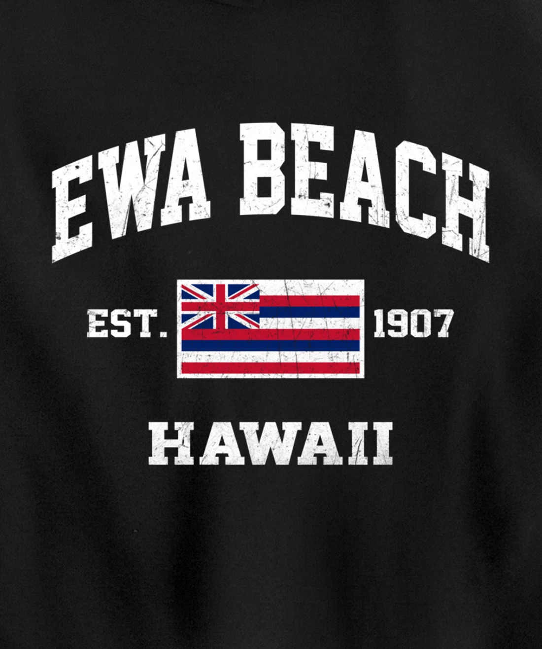 Ewa Beach Hawaii HI vintage State Athletic style Pullover Hoodie