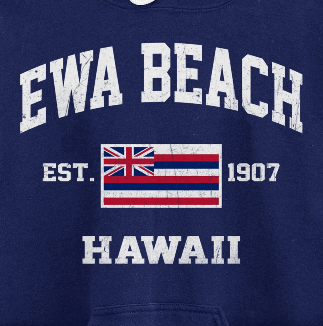 Ewa Beach Hawaii HI vintage State Athletic style Pullover Hoodie
