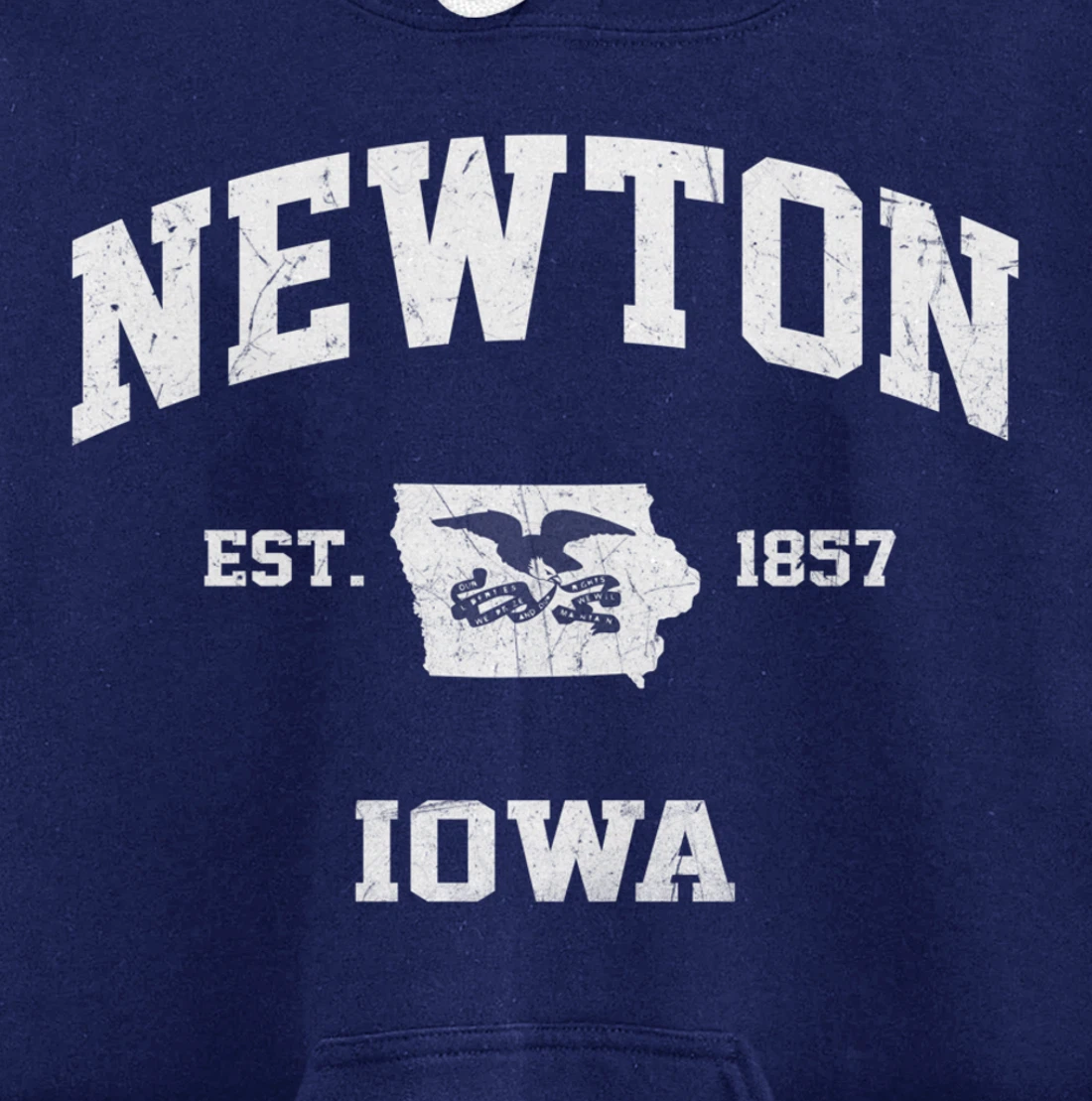Newton Iowa IA vintage State Athletic style Pullover Hoodie