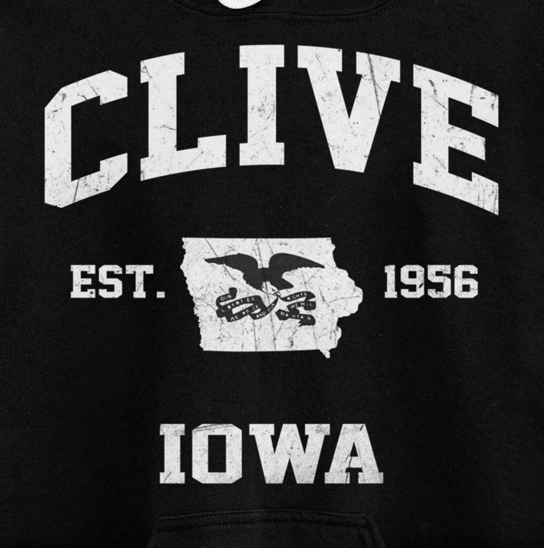 Clive Iowa IA vintage State Athletic style Pullover Hoodie