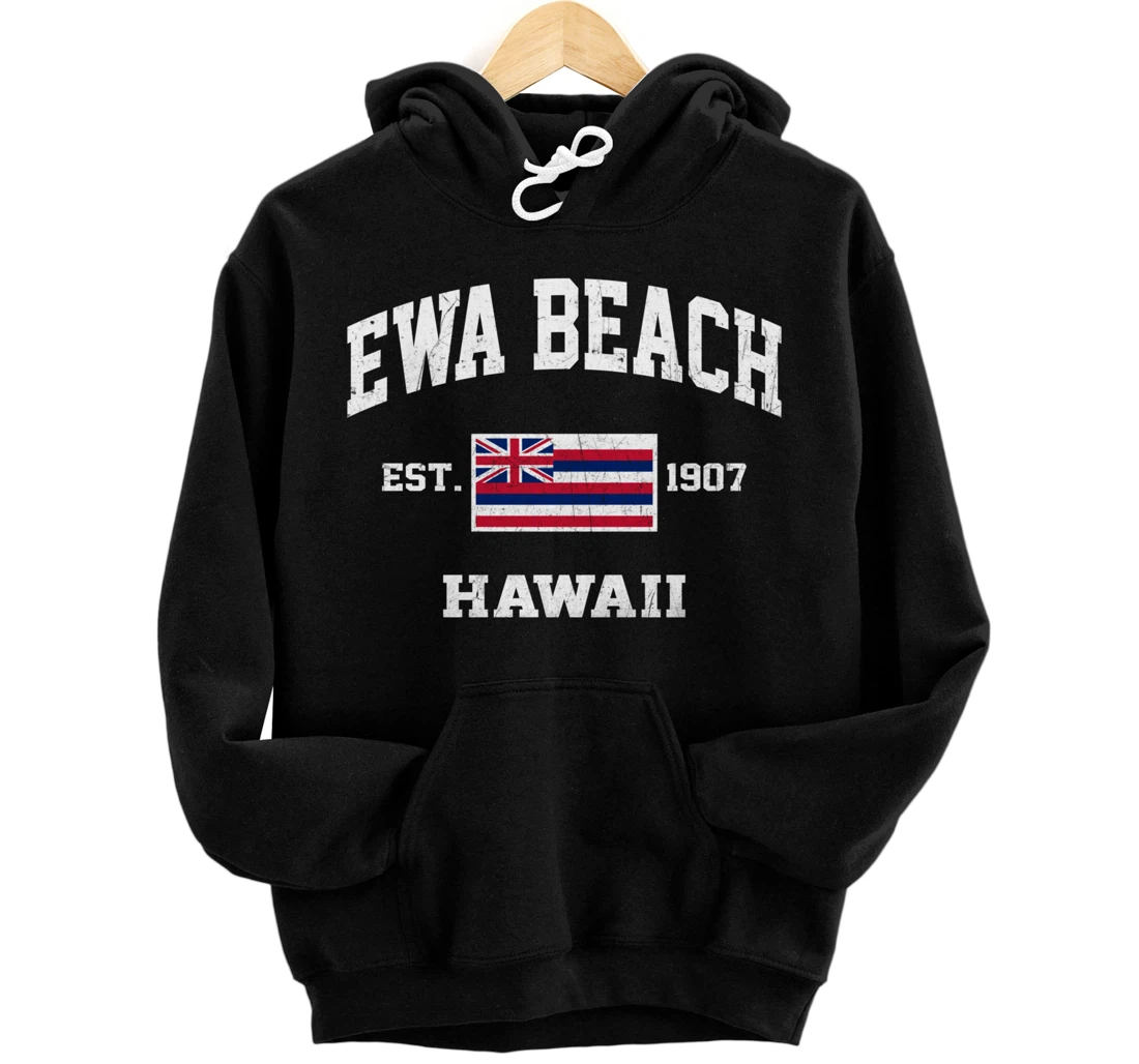 Ewa Beach Hawaii HI vintage State Athletic style Pullover Hoodie