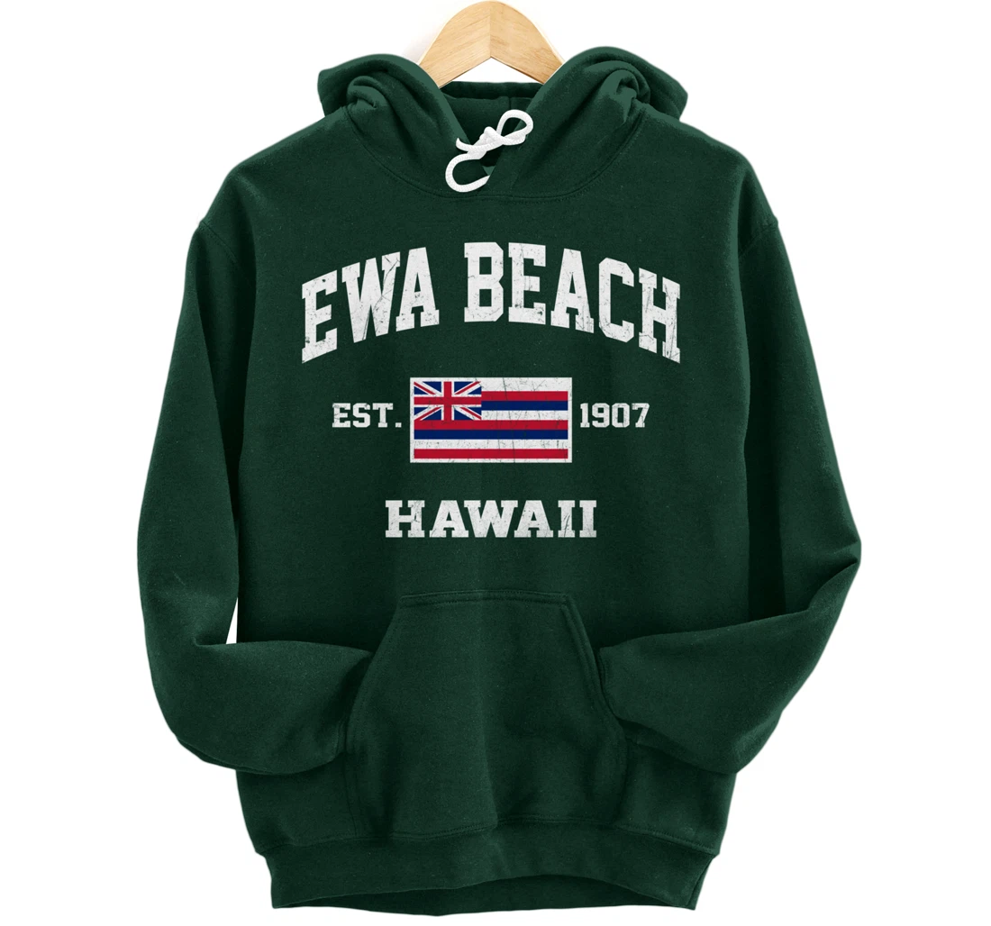 Ewa Beach Hawaii HI vintage State Athletic style Pullover Hoodie