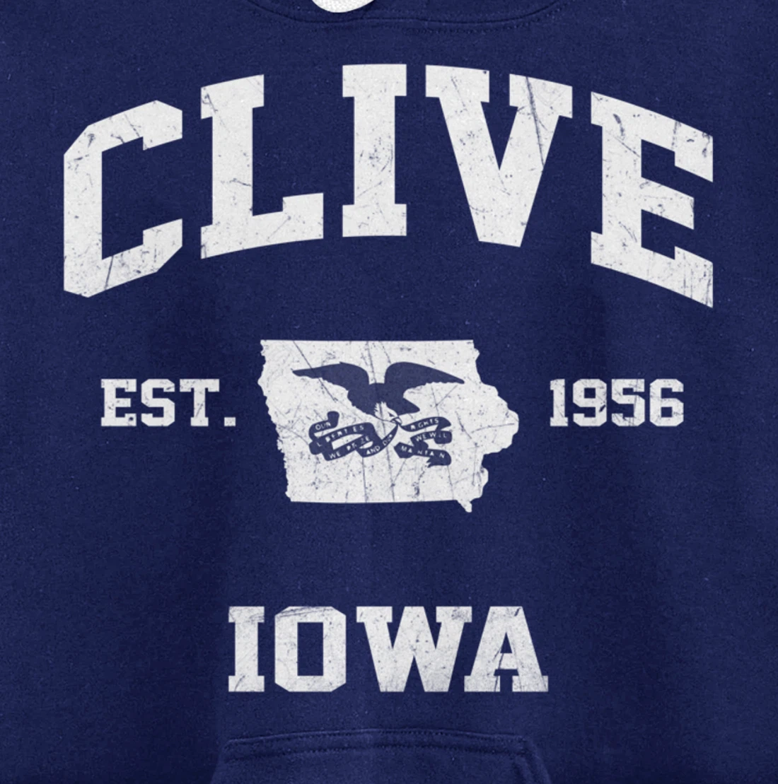 Clive Iowa IA vintage State Athletic style Pullover Hoodie
