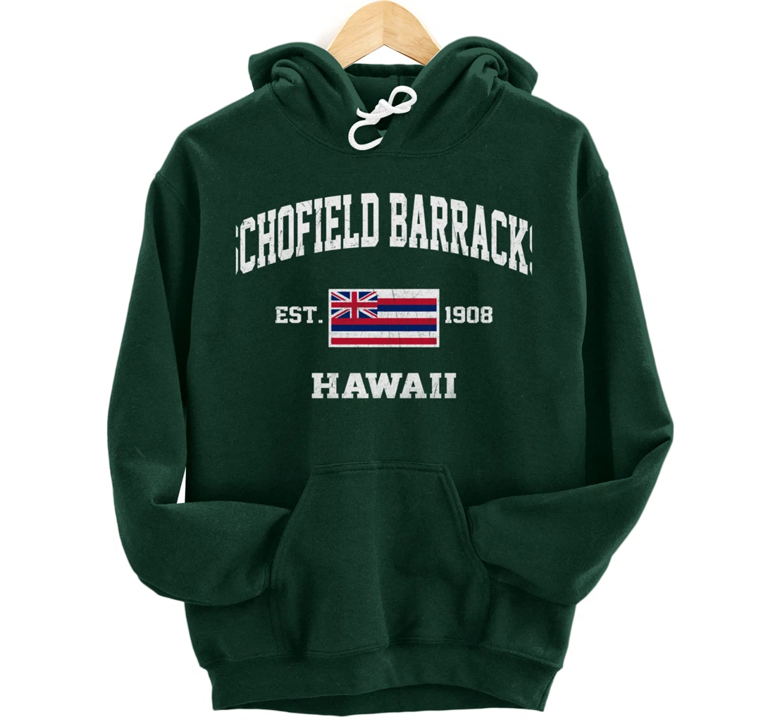 Schofield Barracks Hawaii HI vintage State Athletic style Pullover Hoodie