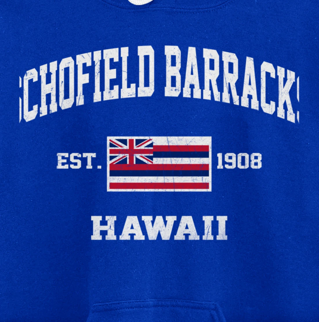 Schofield Barracks Hawaii HI vintage State Athletic style Pullover Hoodie