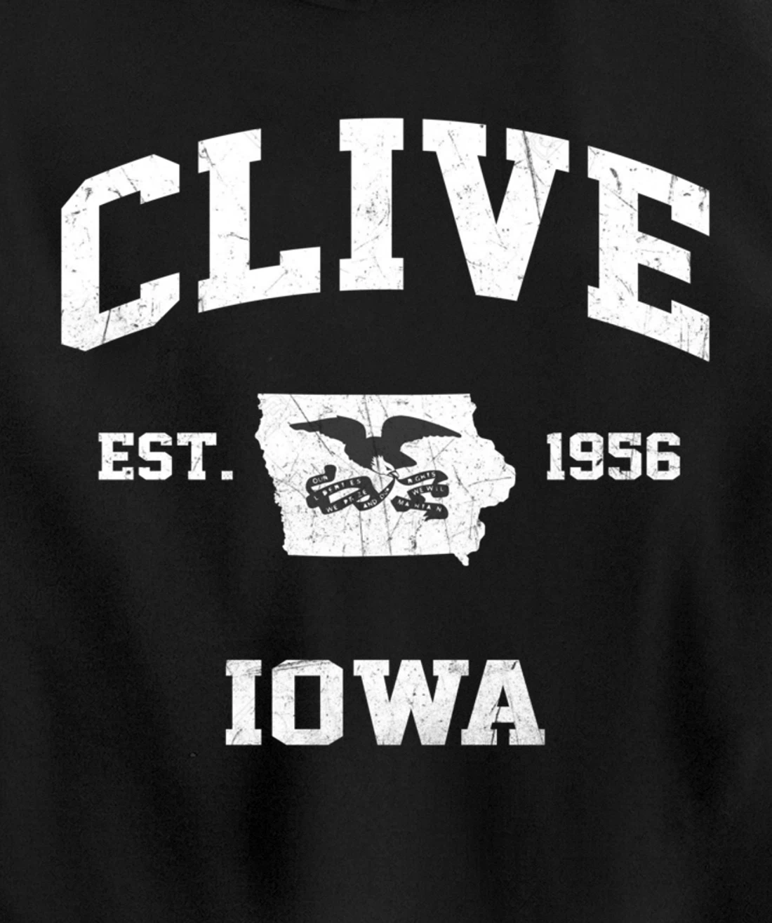 Clive Iowa IA vintage State Athletic style Pullover Hoodie