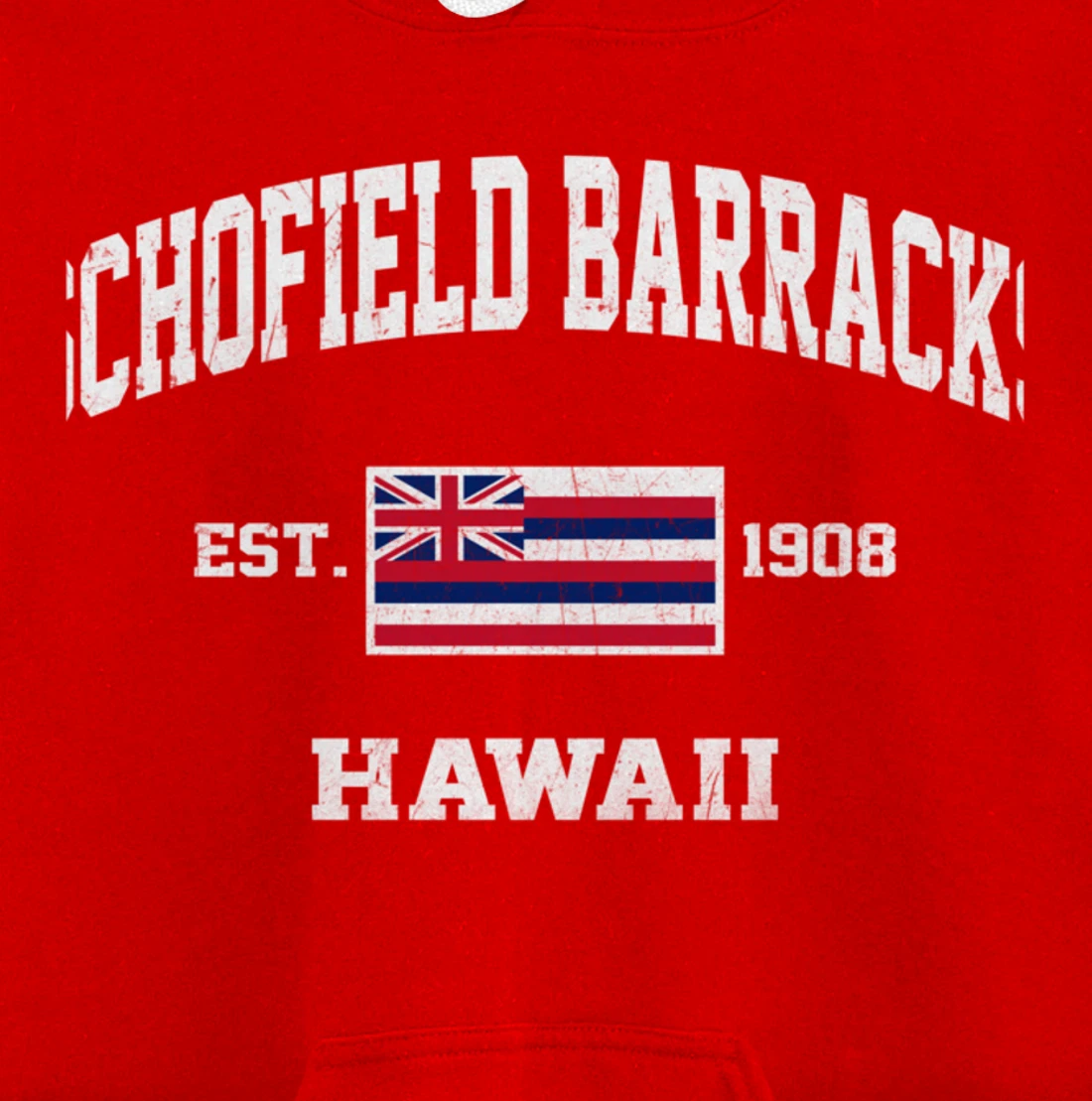 Schofield Barracks Hawaii HI vintage State Athletic style Pullover Hoodie