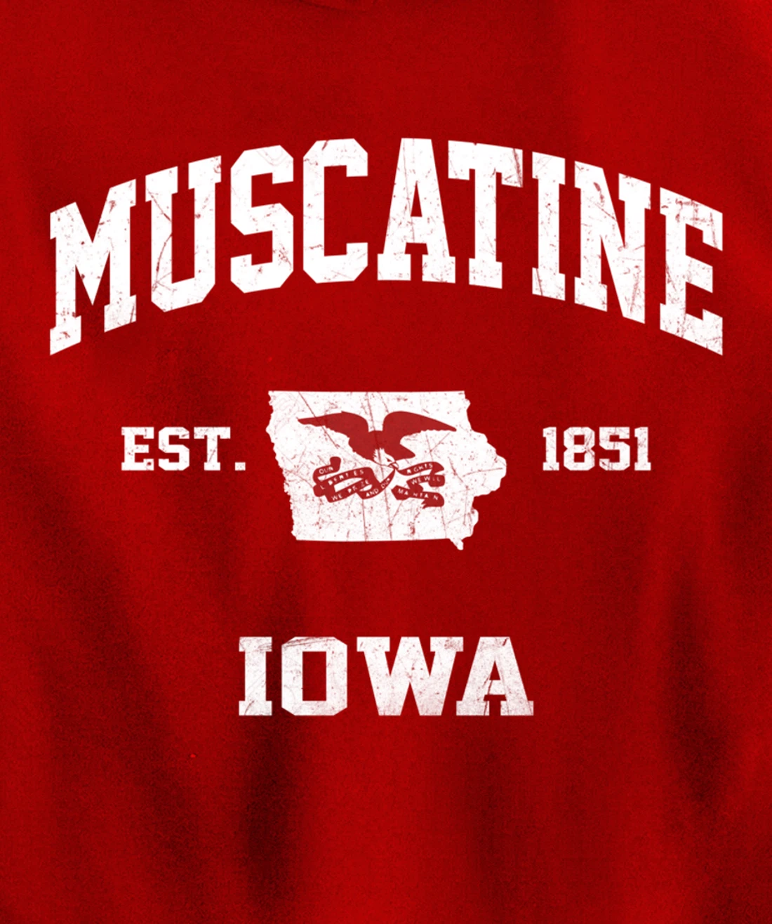Muscatine Iowa IA vintage State Athletic style Pullover Hoodie