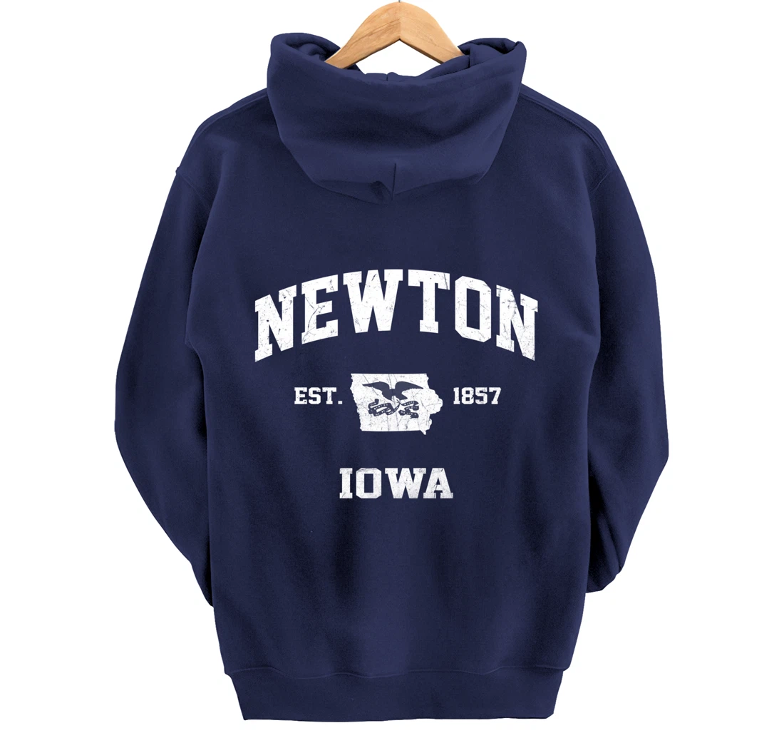 Newton Iowa IA vintage State Athletic style Pullover Hoodie