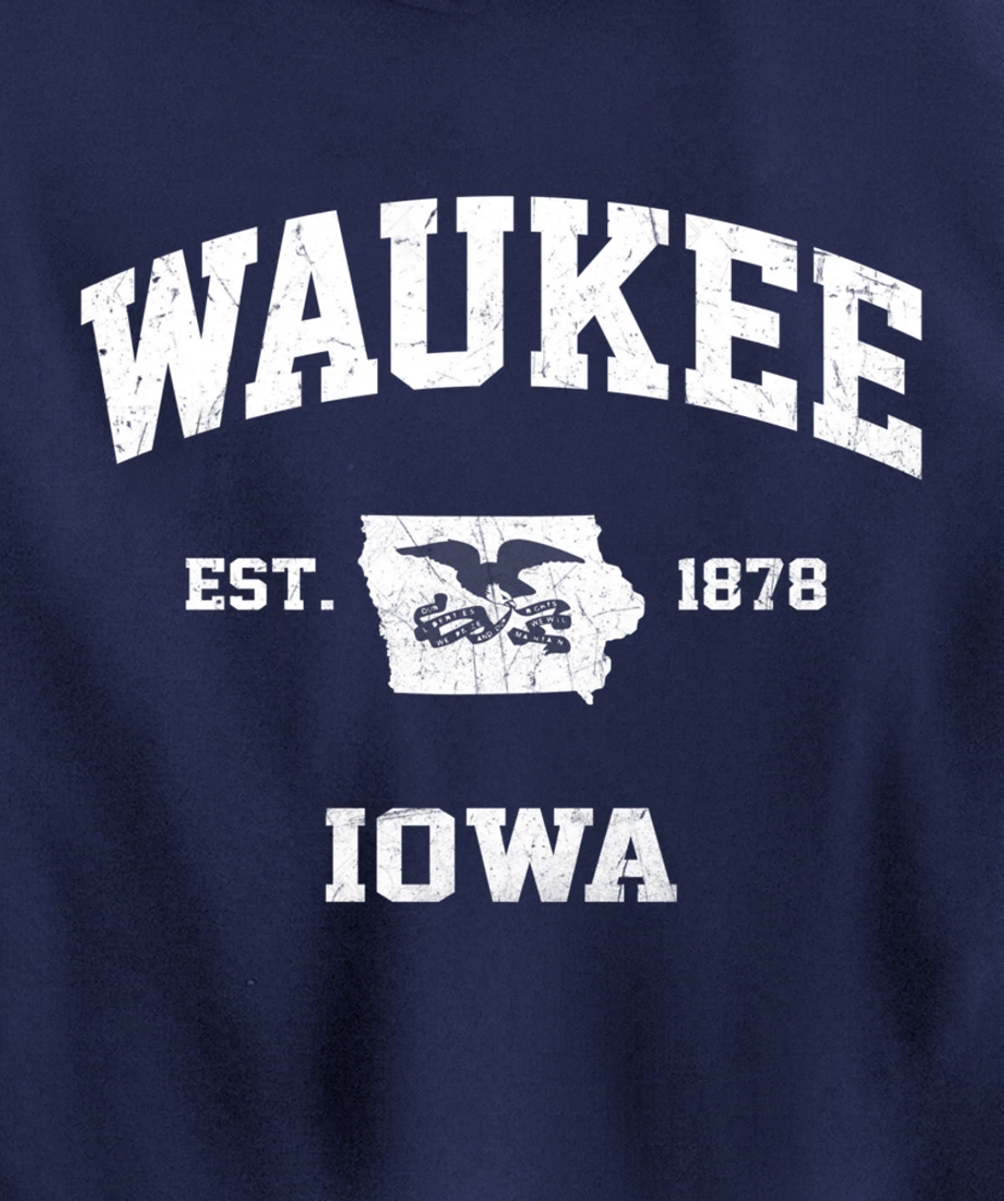 Waukee Iowa IA vintage State Athletic style Pullover Hoodie