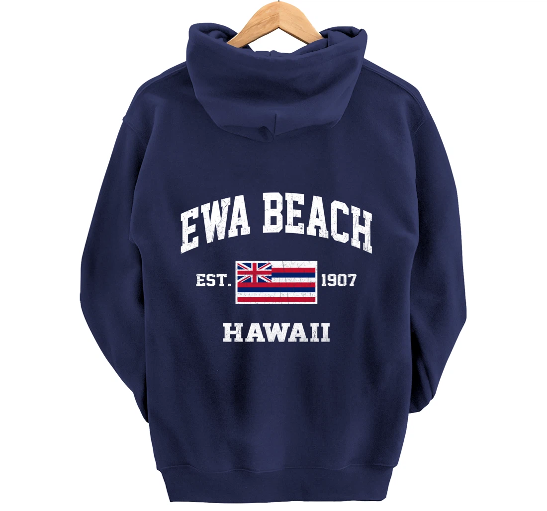 Ewa Beach Hawaii HI vintage State Athletic style Pullover Hoodie