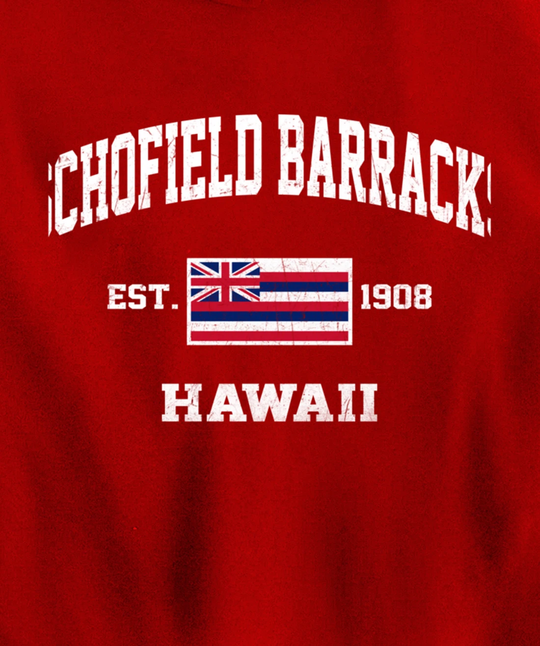 Schofield Barracks Hawaii HI vintage State Athletic style Pullover Hoodie