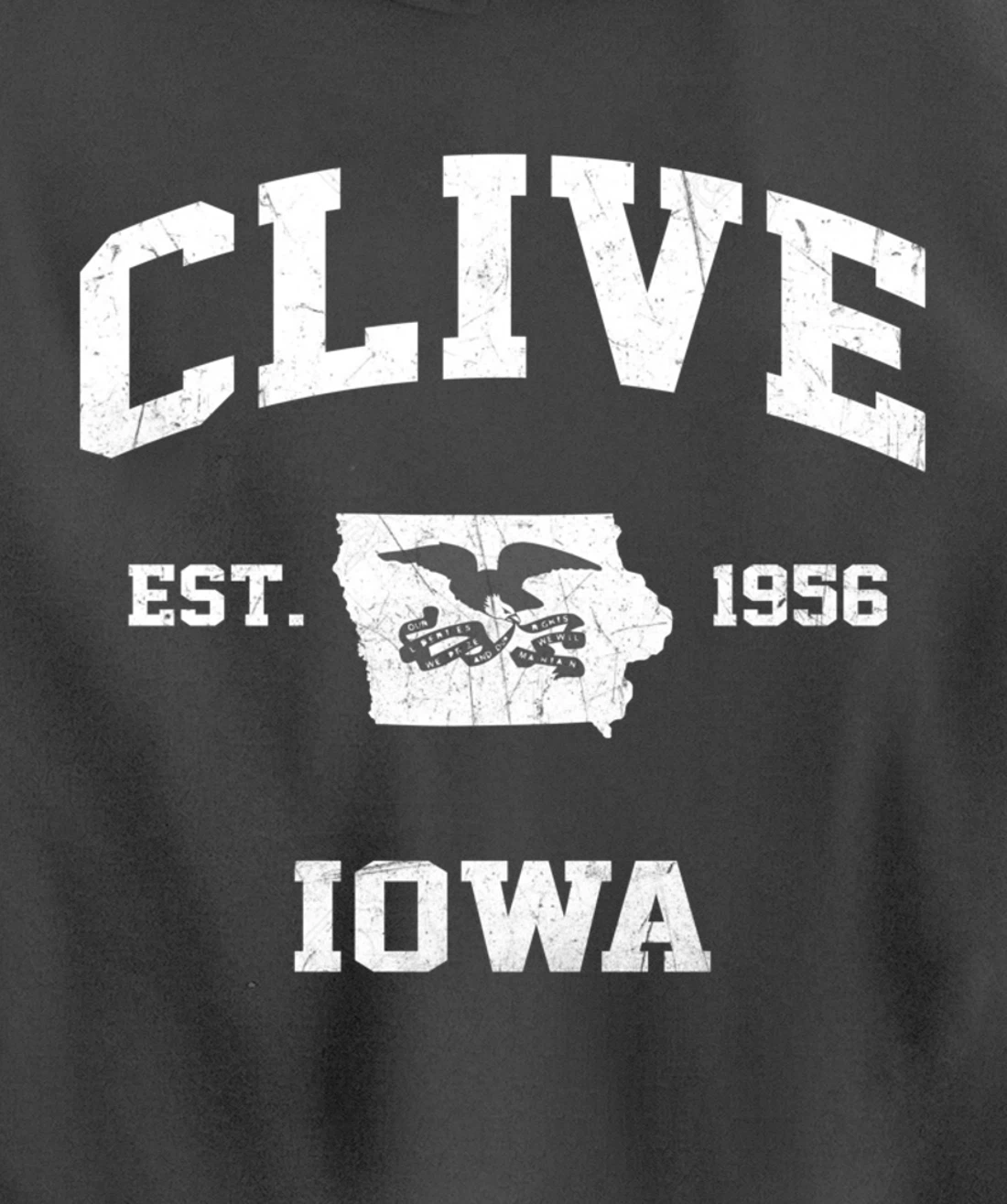 Clive Iowa IA vintage State Athletic style Pullover Hoodie