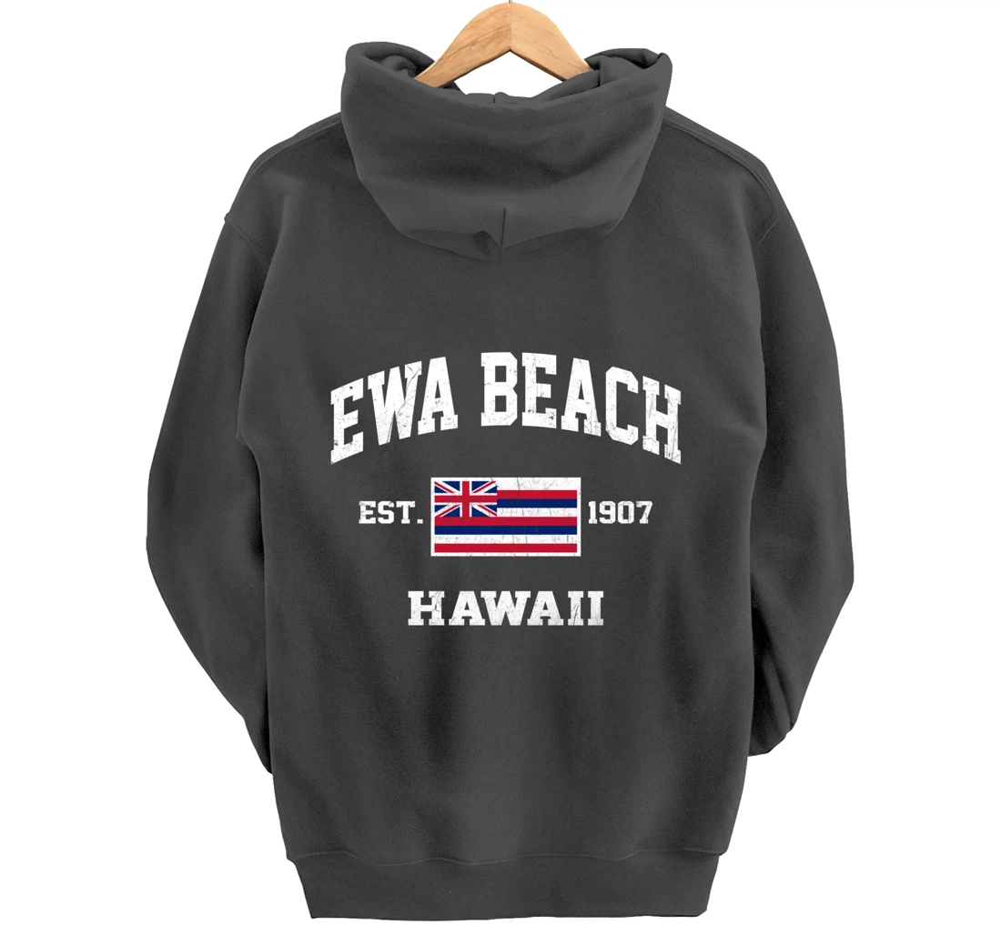 Ewa Beach Hawaii HI vintage State Athletic style Pullover Hoodie