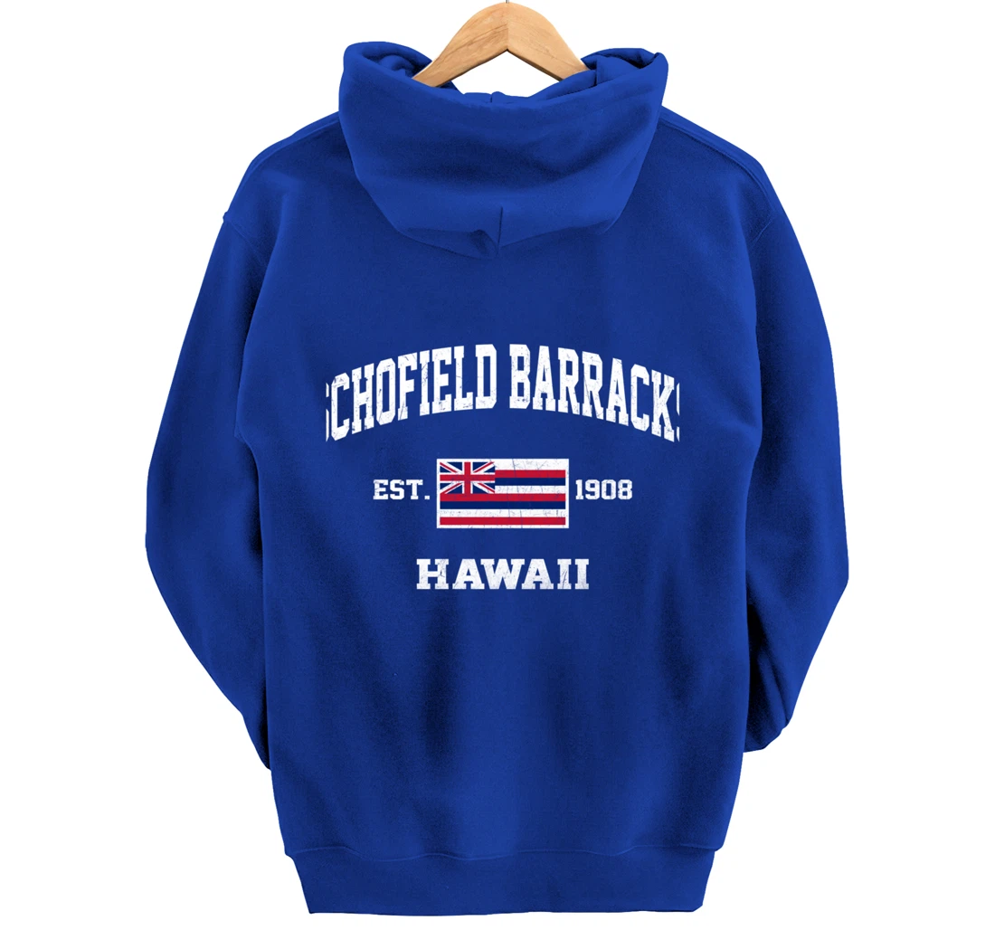Schofield Barracks Hawaii HI vintage State Athletic style Pullover Hoodie