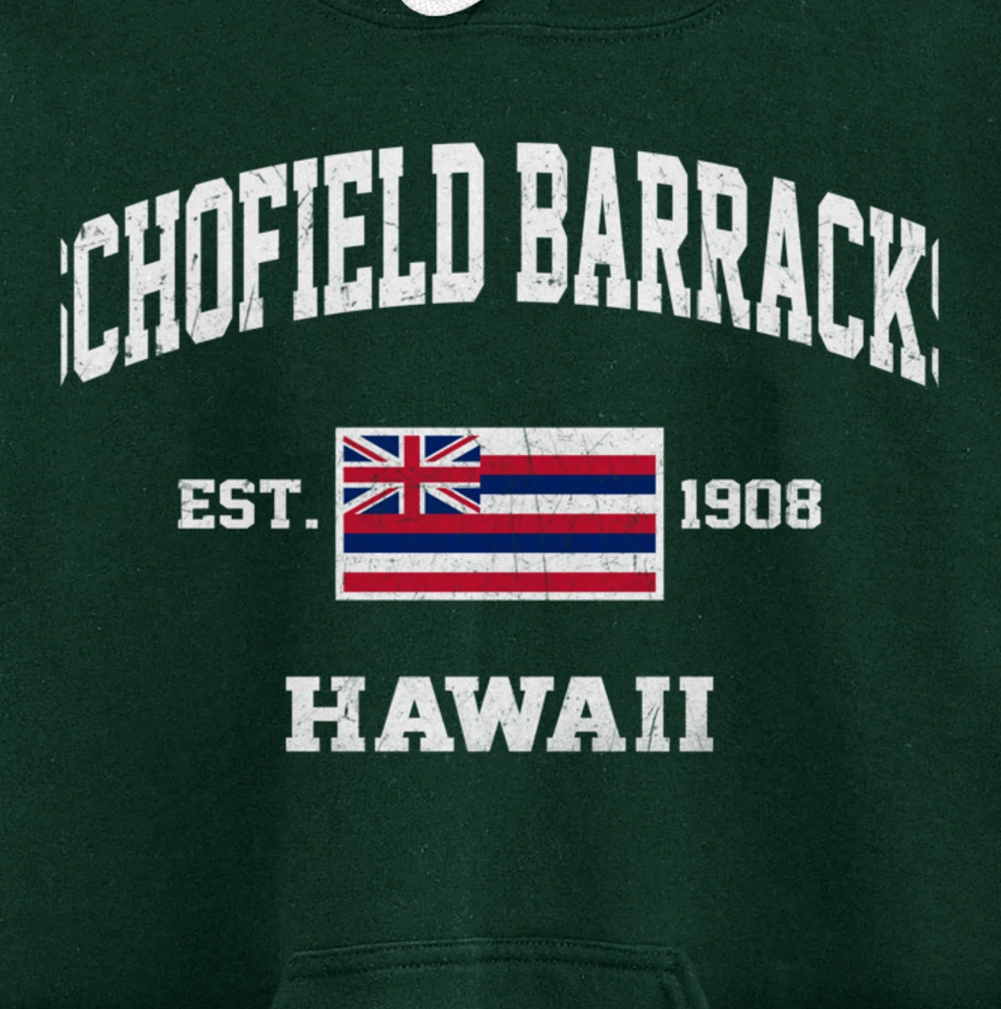 Schofield Barracks Hawaii HI vintage State Athletic style Pullover Hoodie