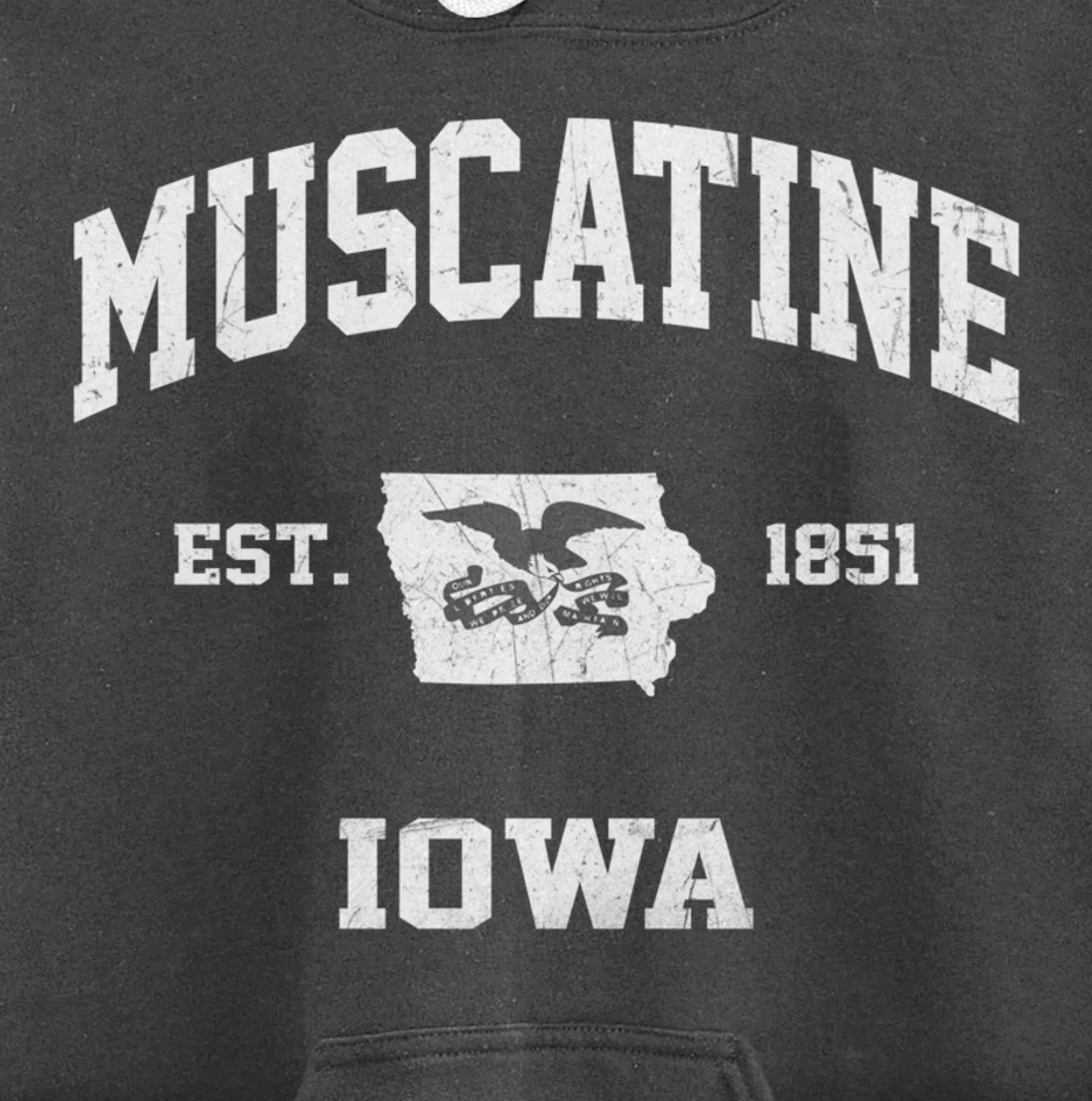 Muscatine Iowa IA vintage State Athletic style Pullover Hoodie