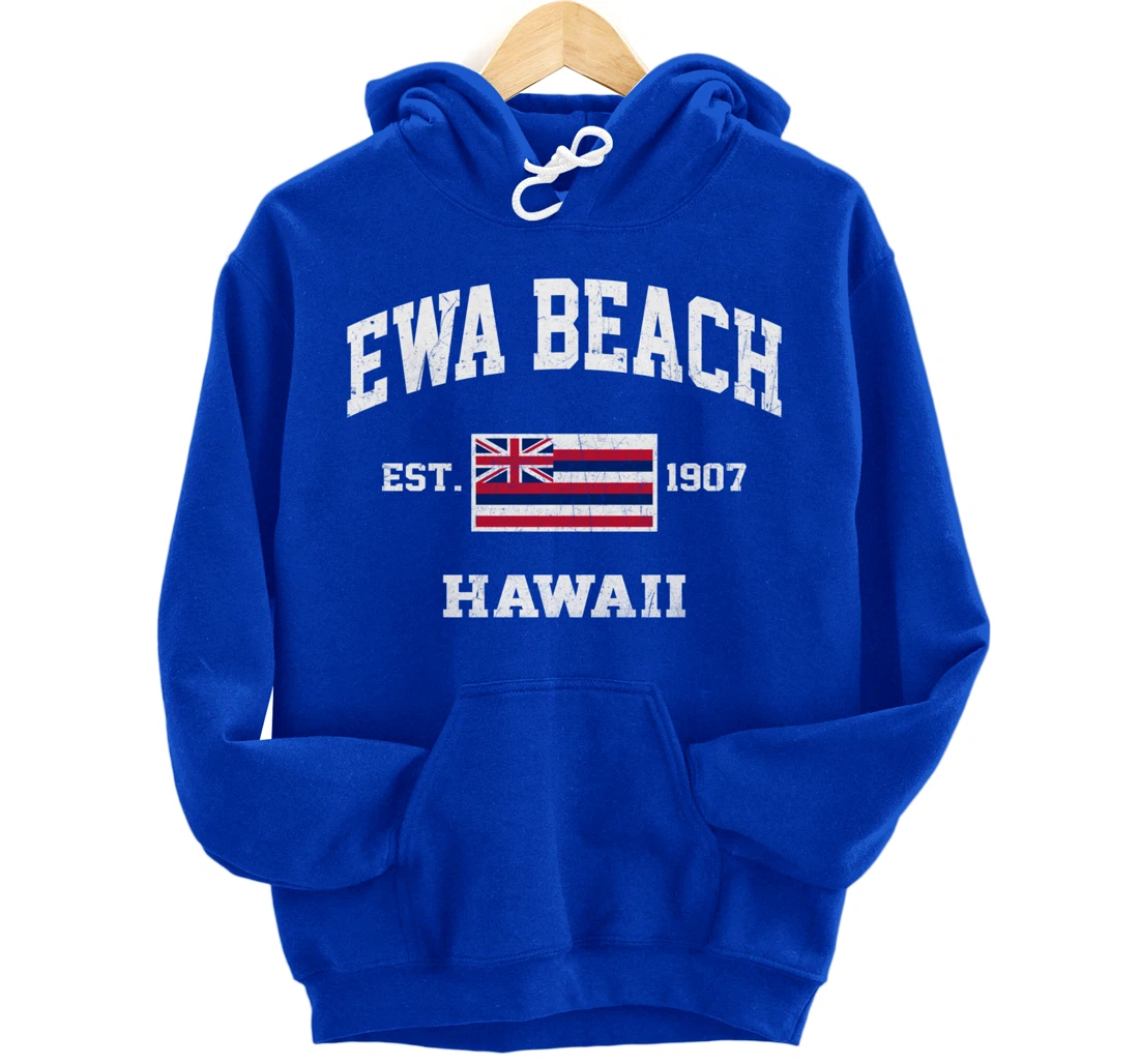 Ewa Beach Hawaii HI vintage State Athletic style Pullover Hoodie