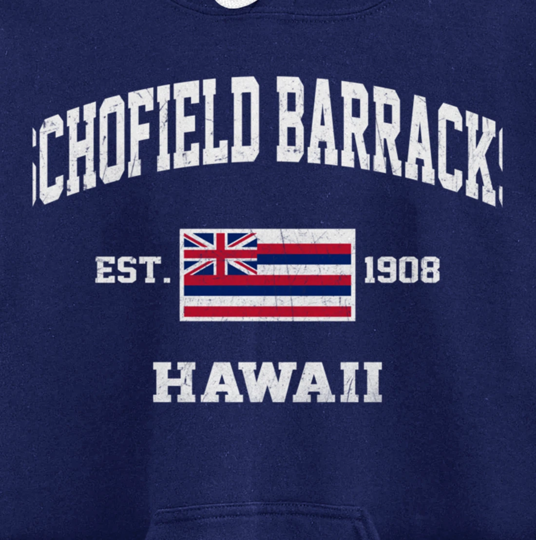 Schofield Barracks Hawaii HI vintage State Athletic style Pullover Hoodie