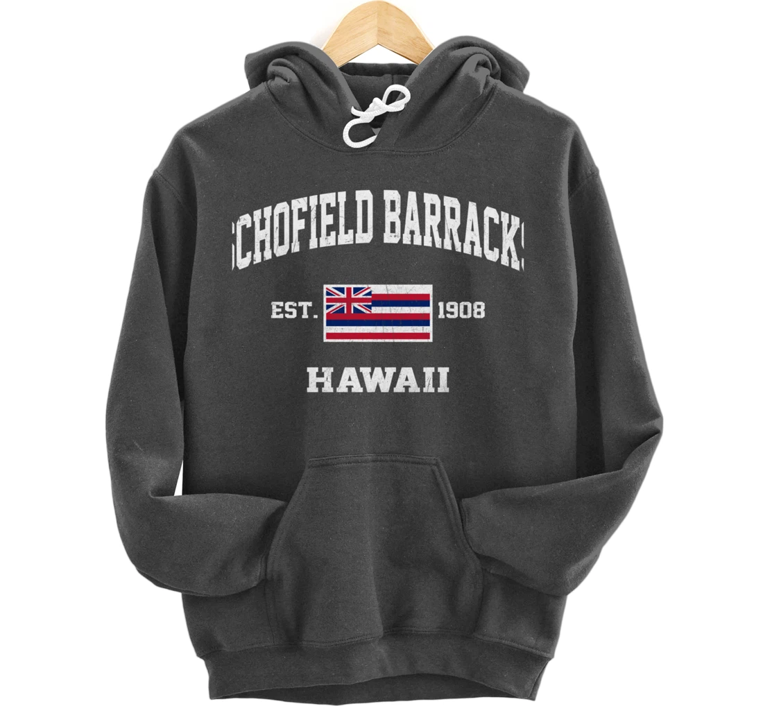 Schofield Barracks Hawaii HI vintage State Athletic style Pullover Hoodie