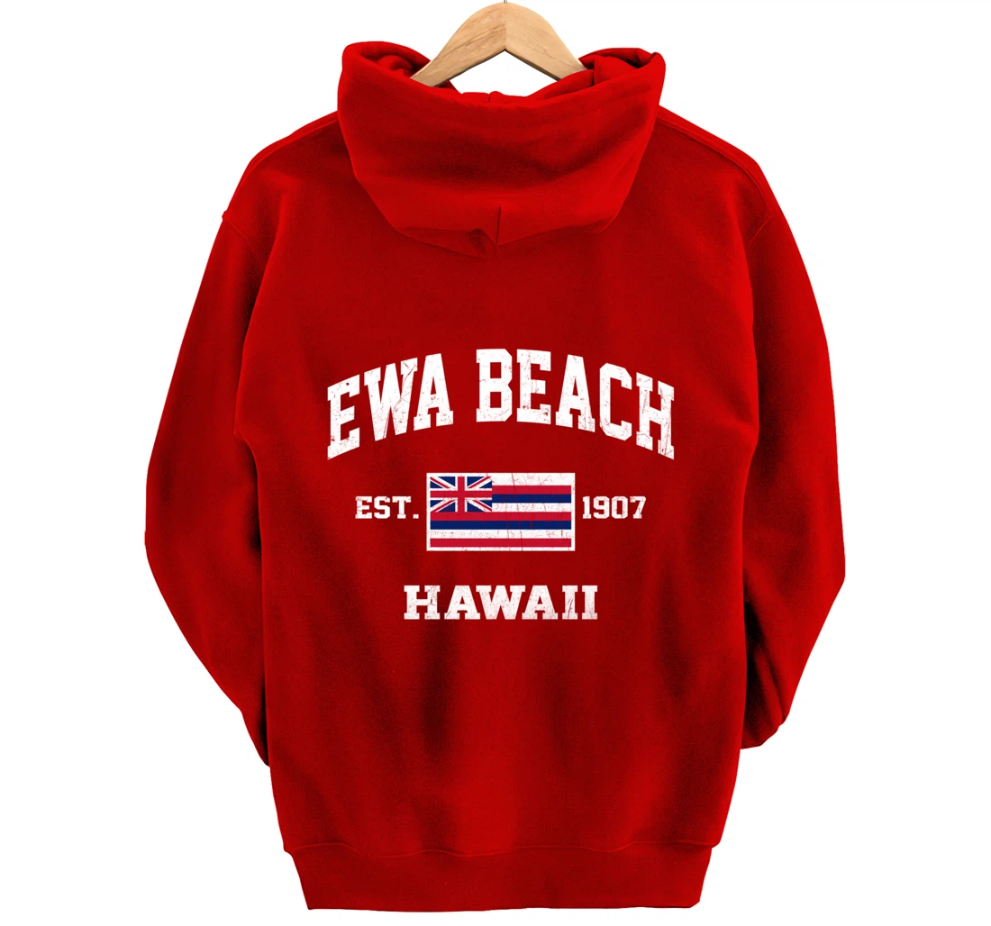 Ewa Beach Hawaii HI vintage State Athletic style Pullover Hoodie